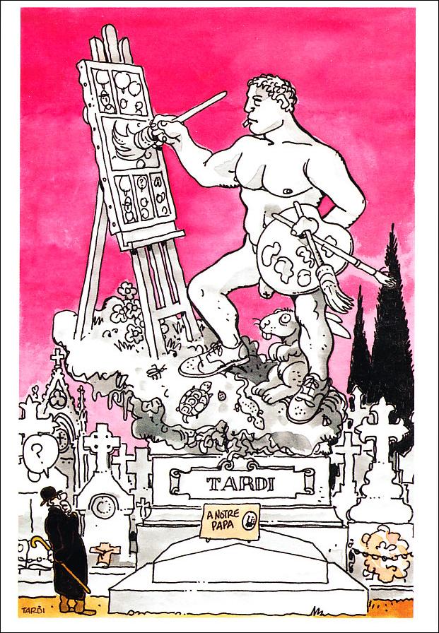 Carte postale de la couverture de "Le Père Lachaise, petit guide de la mort suave", Nicolas Will, éditions Mosquito, 1995.