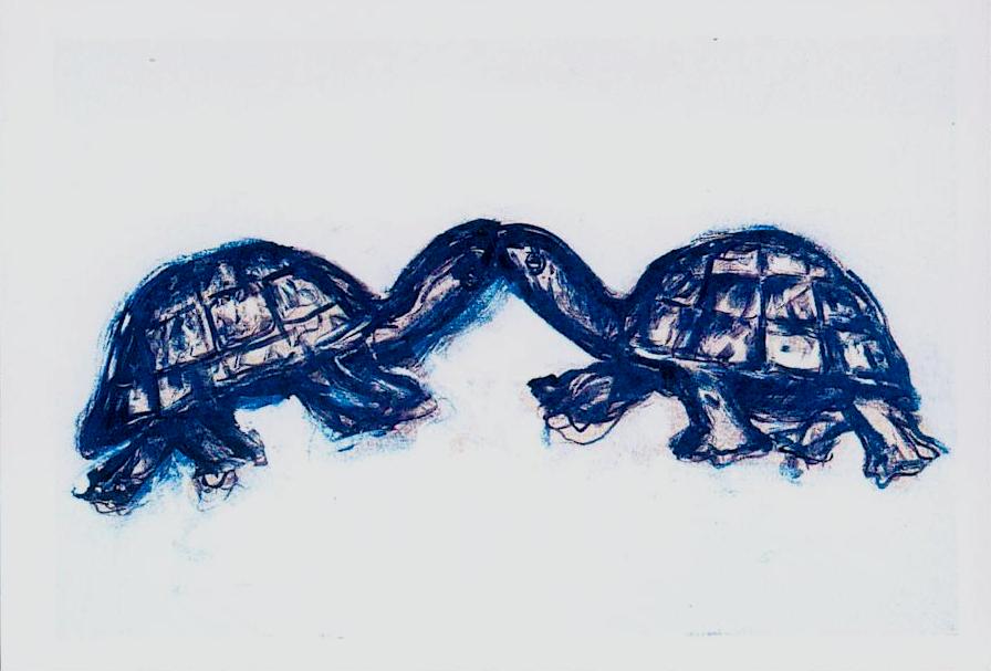 Art contemporain avec tortue