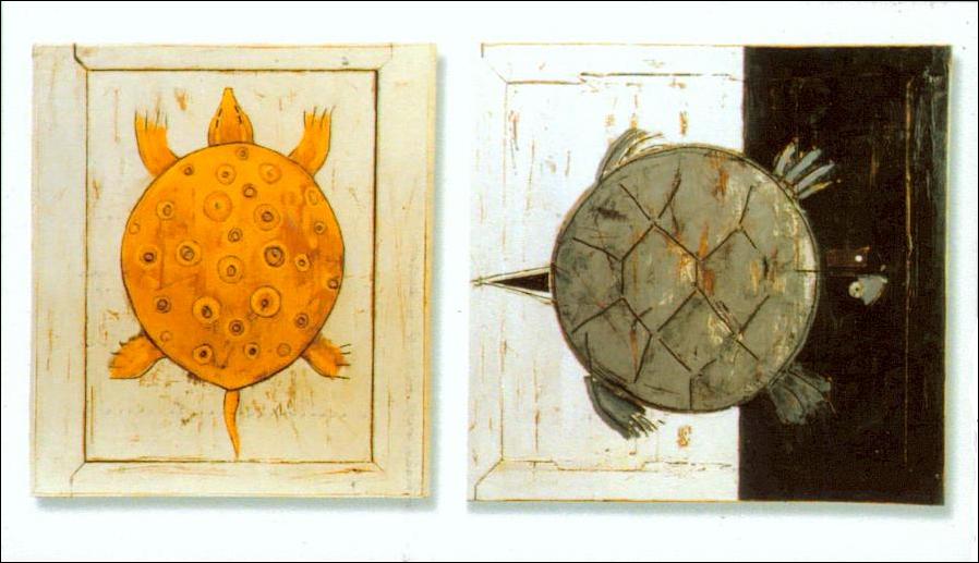 Art contemporain avec tortue