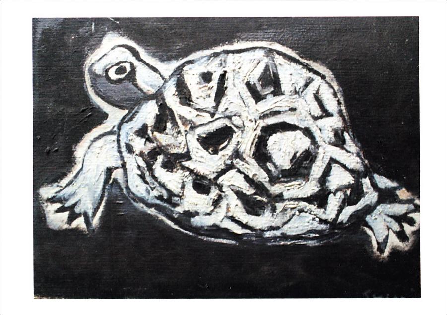 Art contemporain avec tortue