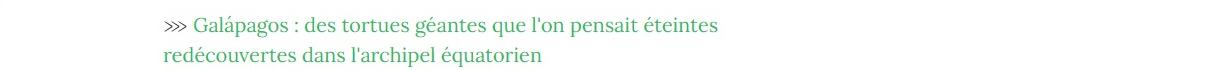 Lien vers article "Galápagos : des tortues géantes que l'on pensait éteintes redécouvertes dans l'archipel équatorien".