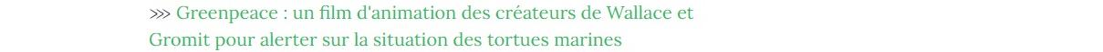 Lien vers article "Greenpeace : un film d'animation des créateurs de Wallace et Gromit pour alerter sur la situation des tortues marines".