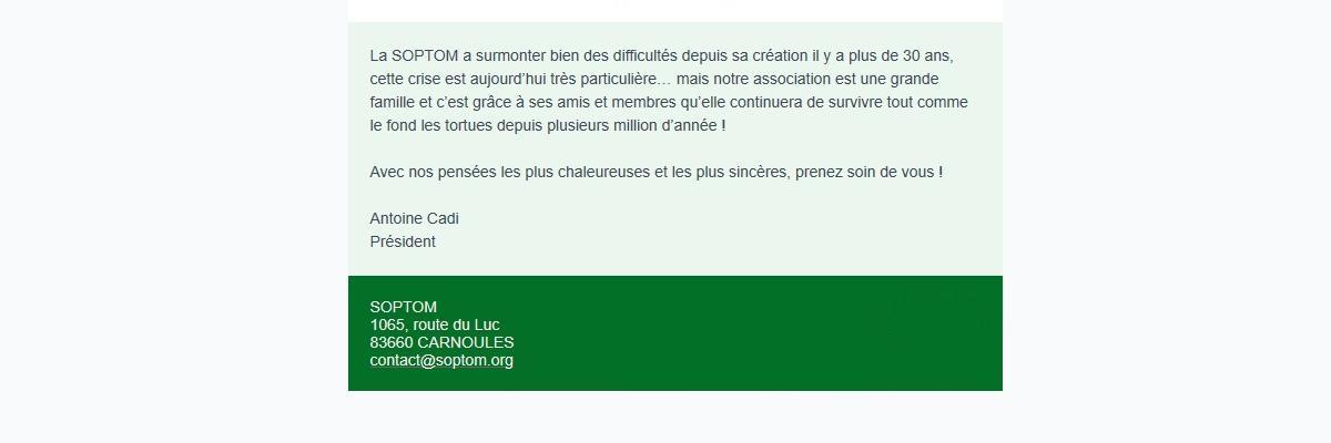SOPTOM 1065, route du Luc 83660 CARNOULES : contact@soptom.org.